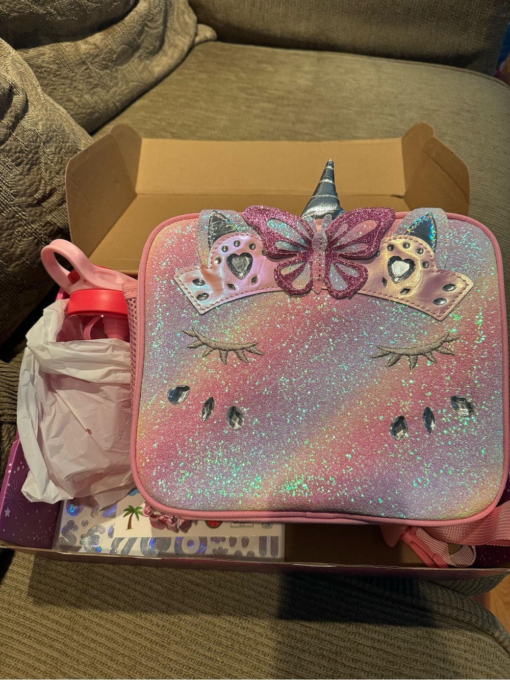 Kids Sparkle Unicorn Lunch Bag - Pink